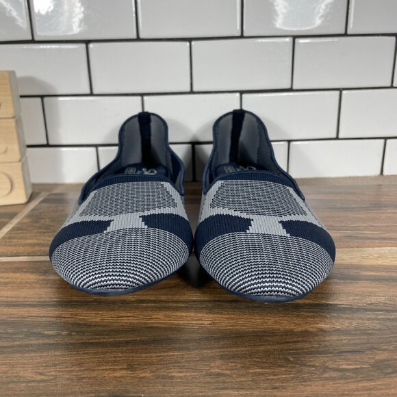 Skechers Cleo Sherlock Womens Size 8.5 Shoes Navy Gray Slip On Ballet Flats - Picture 2 of 12